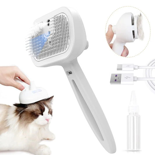 Cat Steam Brush — Self-Cleaning & Anti-Static