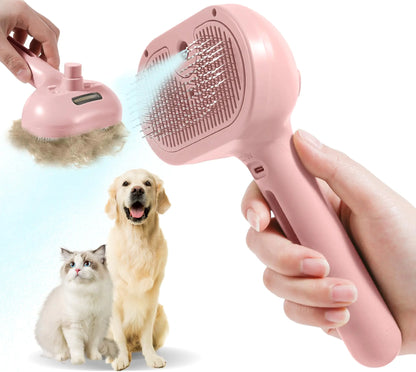 Cat Steam Brush for Shedding (Pink)