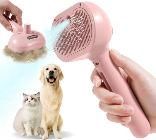Cat Steam Brush for Shedding (Pink)